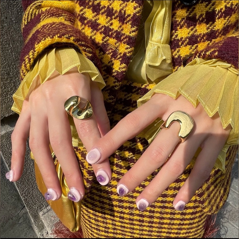 18k Gold Plated One Size ring open back